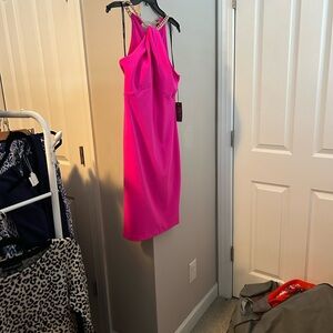 Vince Camuto Vibrant Pink One Shoulder Dress